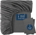 LANE LINEN Full Size Fitted Sheet Set - Organic Cotton Percale Comfort