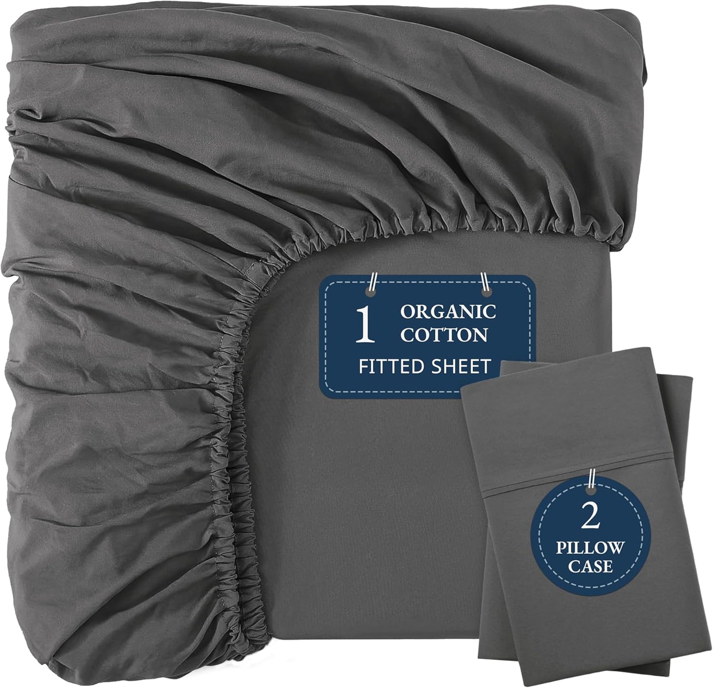 Organic Cotton Full Size Fitted Sheet Set for Cozy Sleep