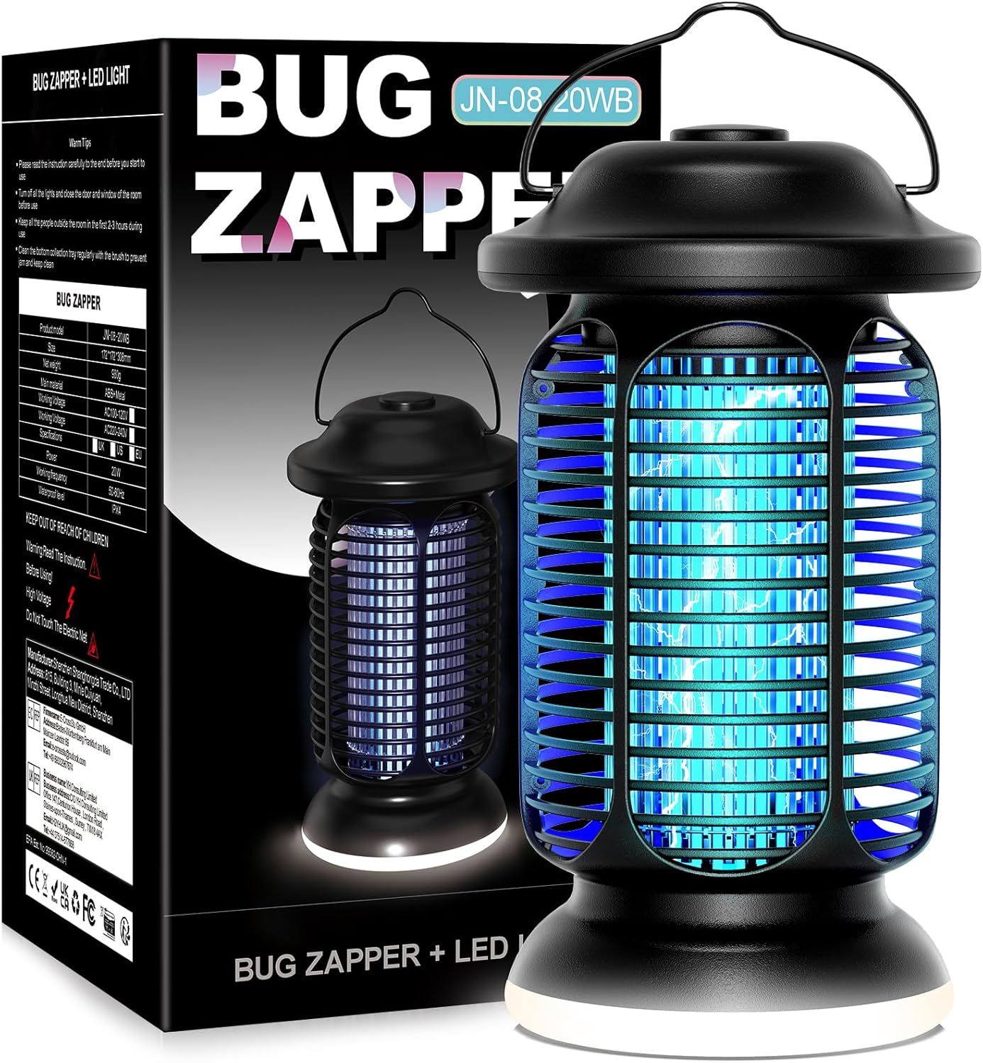 Bug Zapper Outdoor Indoor with 2W LED Light for Mosquito Control