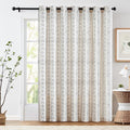 Jinchan Boho Linen Blend Sliding Patio Door Curtains - Light Filtering