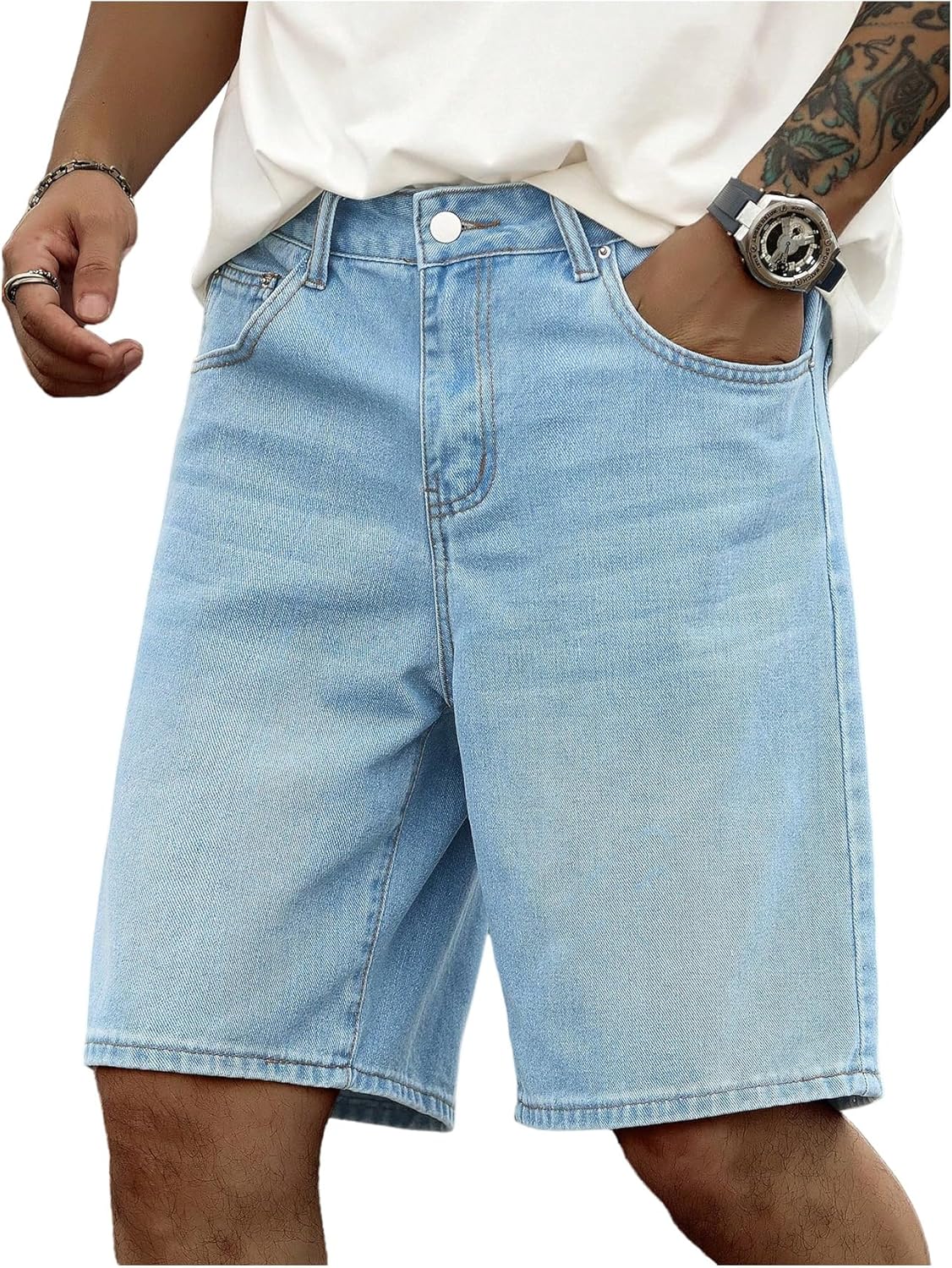 Verdusa Men's Jorts Baggy Jean Shorts for Summer Casual Style