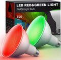 LOHAS Red Green Flood Light Bulbs PAR38 LED - Holiday Porch Color