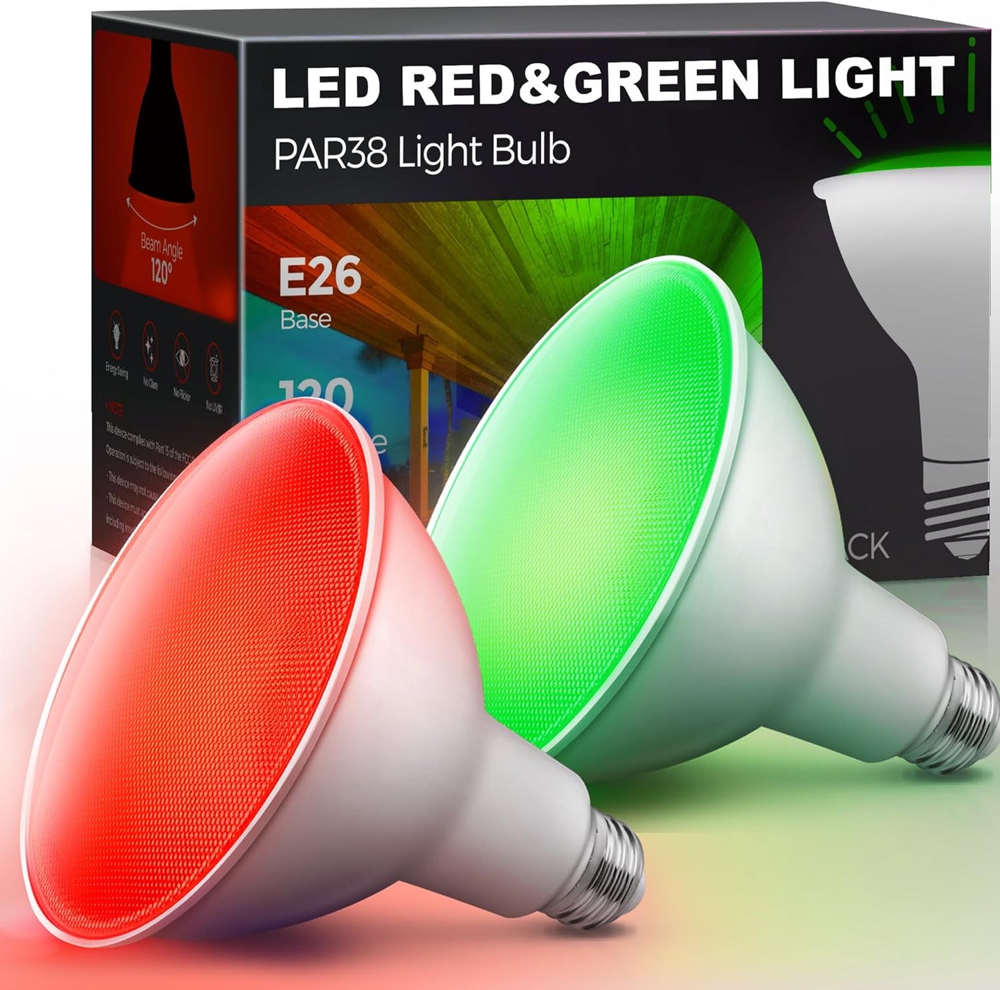 LOHAS Red Green Flood Light Bulbs for Holiday and Party Decor