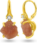 Real Raw Crystal Drop Earrings - Genuine Birthstone Gift for Her