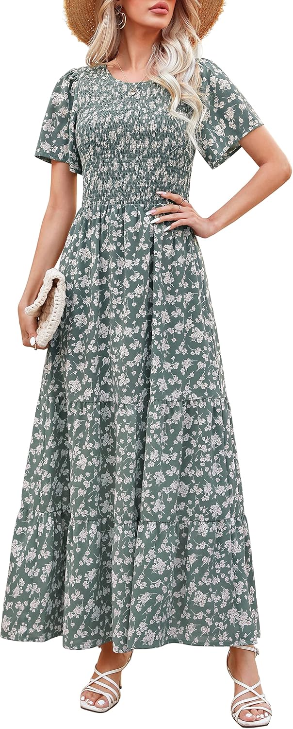 Kranda Women Floral Maxi Dress for Summer and Fall Styles