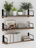 Floating Shelves 24 in Set of 3 - Rustic Wall Mounted Shelves
