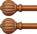 Reddish-Brown Wood Curtain Rods 48 to 84 in - Heavy Duty Pumpkin