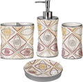 Sedona Stylish 4pc Bathroom Accessories Set - Modern Resin Bath Set