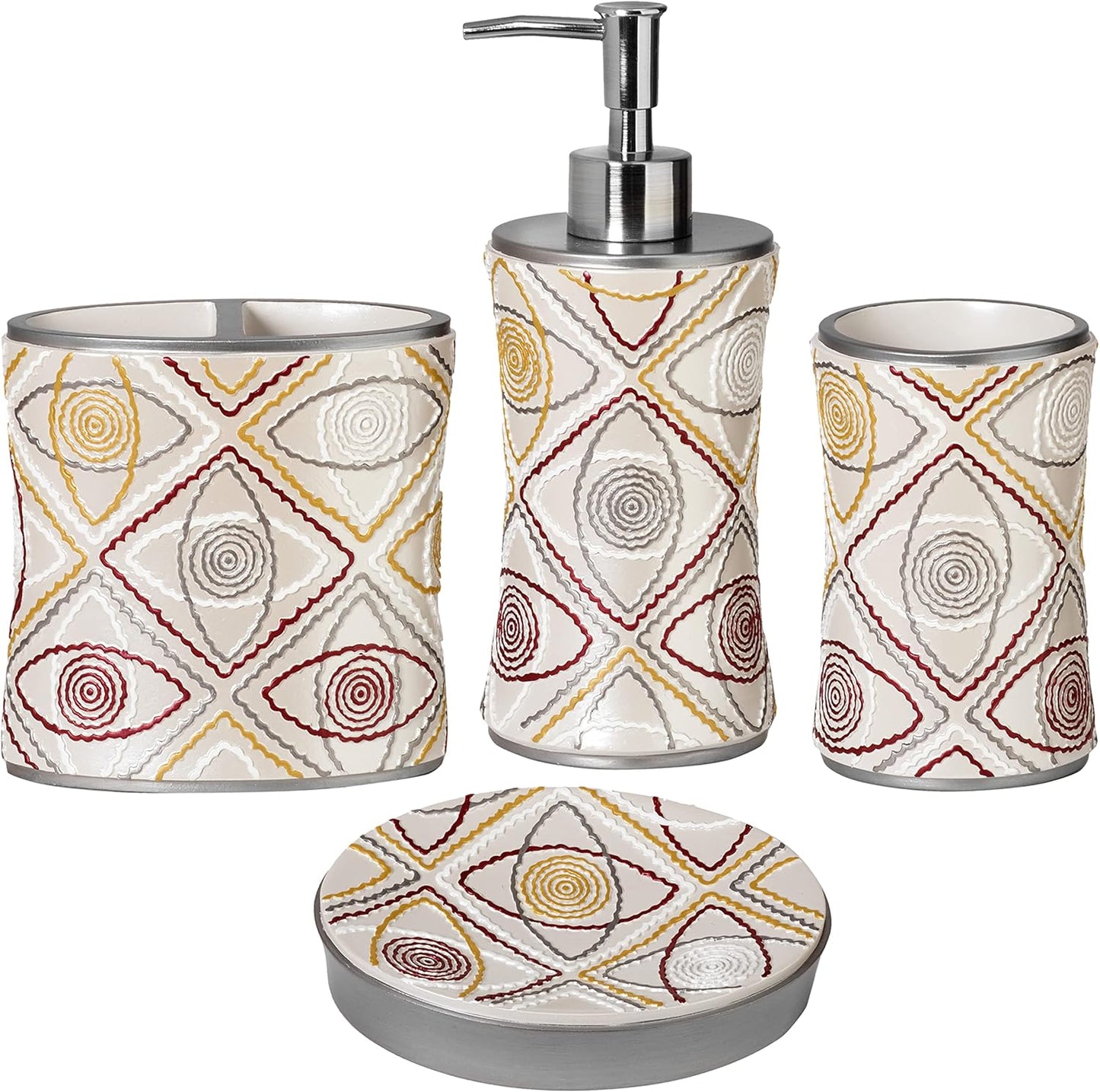 Stylish 4pc Sedona Bathroom Accessories Set for Modern Decor