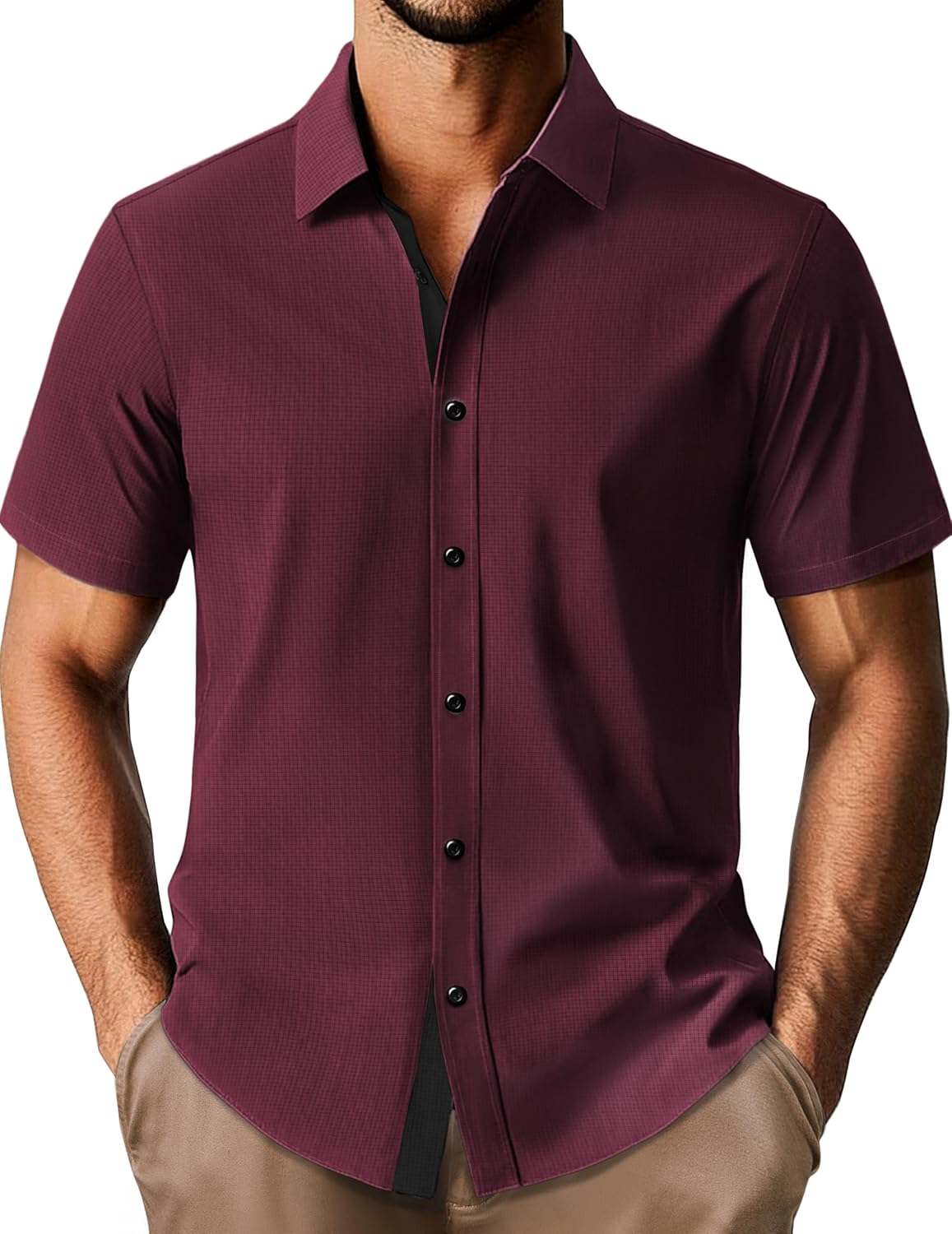 Stylish Wrinkle-Free Short Sleeve Button Down Shirts for Men
