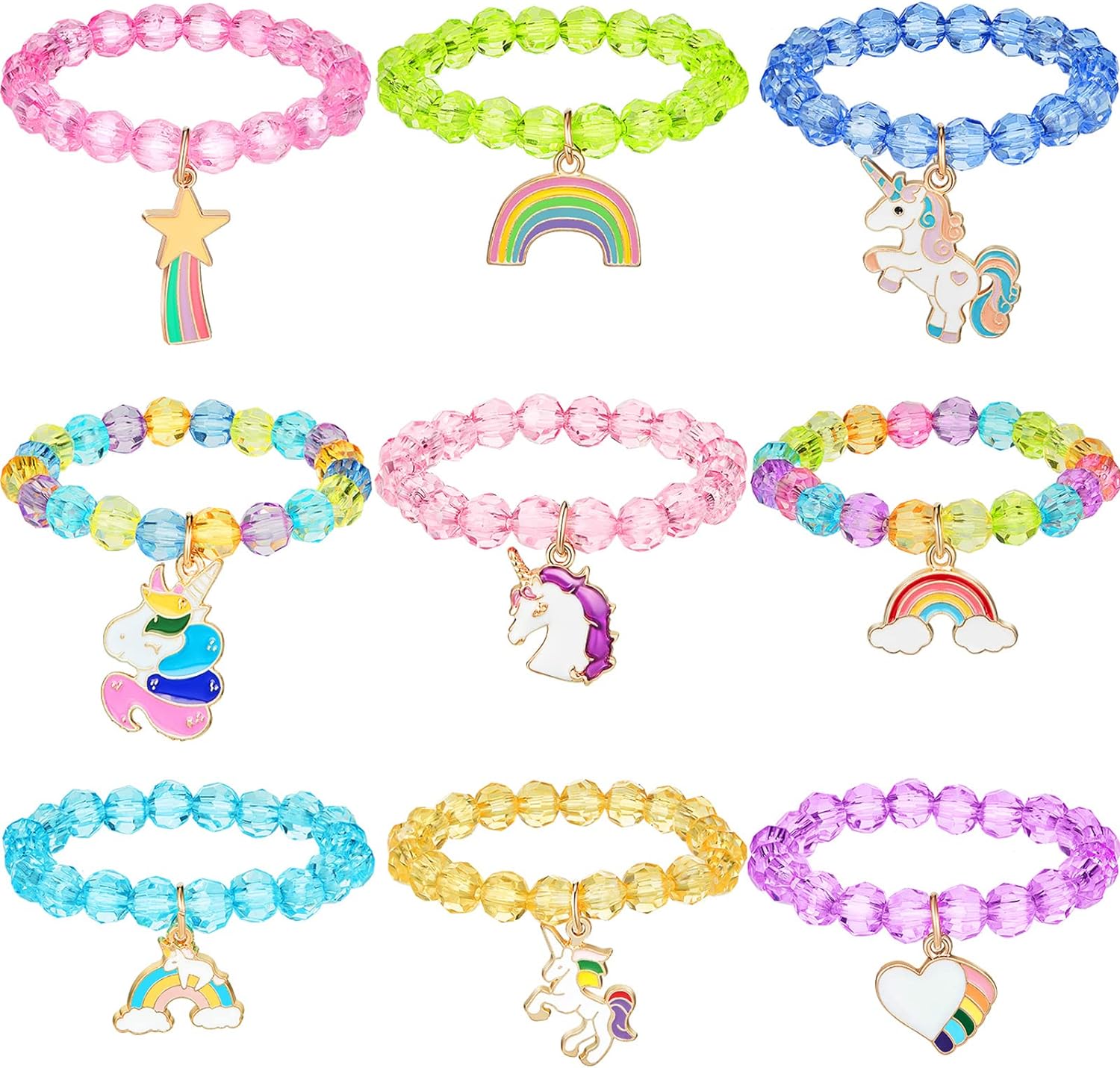 Unicorn Bracelets Set: Magical Princess Jewelry
