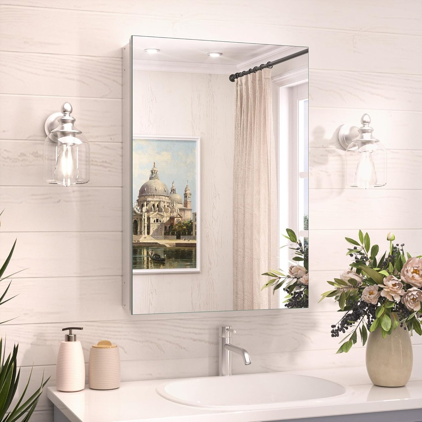 TokeShimi 16x24 Bathroom Medicine Cabinet with Mirror Features