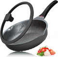 Vinchef Nonstick Skillet with Lid - 9.5In Aluminum Saute Pan