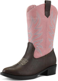 K KomForme Cowboy Boots for Girls and Boys - Comfortable Western lined