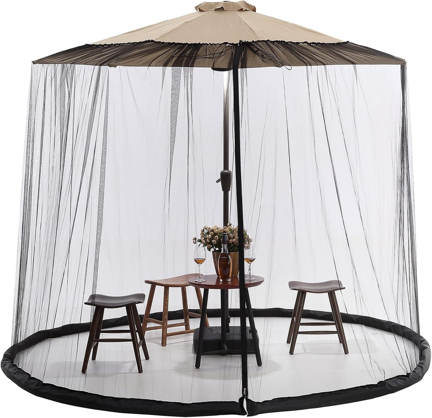 10FT Mosquito Net for Patio Umbrella - Lightweight Polyester Tent