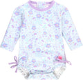 RuffleButts Baby Girls UPF 50+ Floral Long Sleeve One (Style 2WDP)
