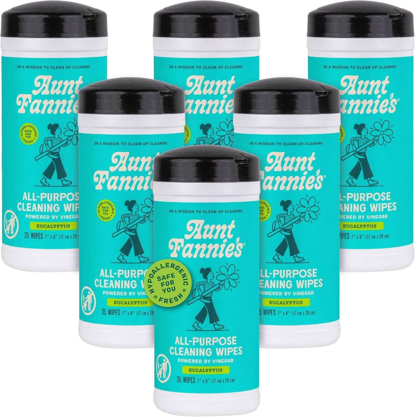 Aunt Fannie's Natural Cleaning Vinegar Wipes for Easy Cleanup
