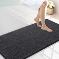 Chenille Bathroom Rug 47x24 Charcoal Grey - Plush Absorbent Runner