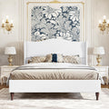 King Size Bed Frame with 51 in Tall Headboard - Upholstered Platform