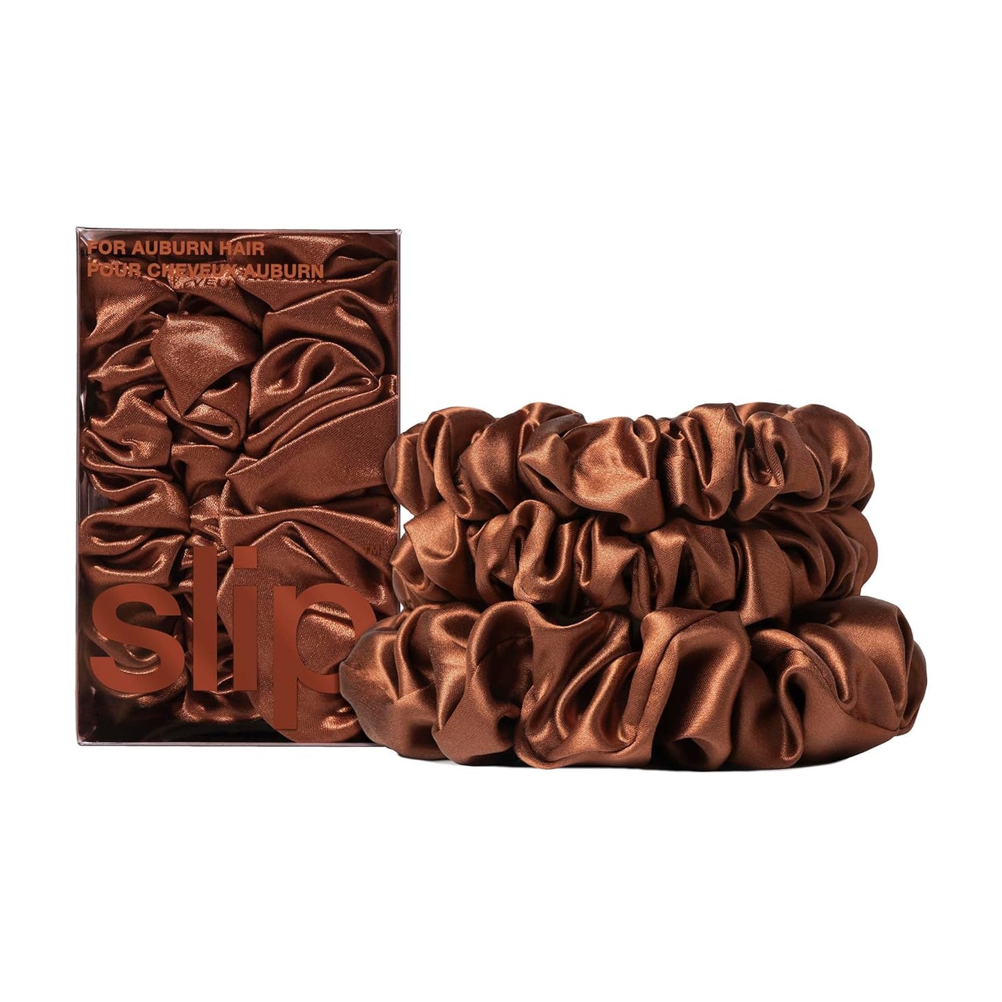 Auburn Silk Midi & Large Scrunchie Set for Hair Care Lovers