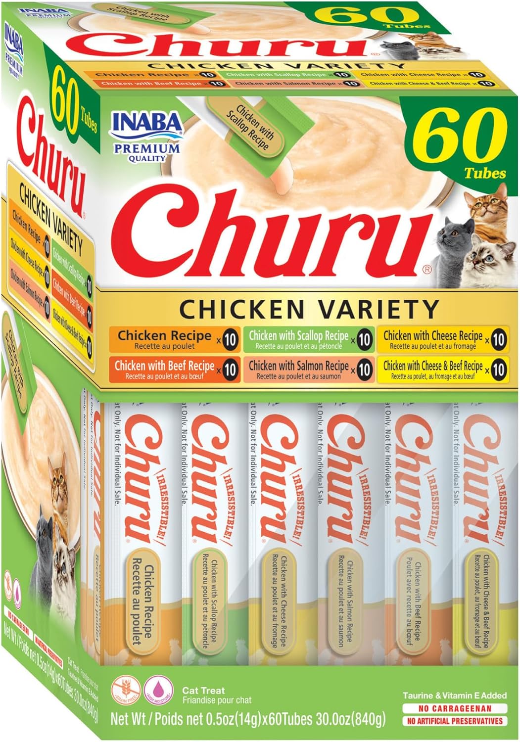 INABA Churu Cat Treats - Lickable, Grain-Free Puree for Cats