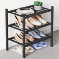 Bamboo Shoe Rack for Closet 3 Tier - Compact Stackable Organizer