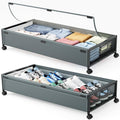 Under Bed Storage Containers with Wheels 2 Pack - Large Capacity