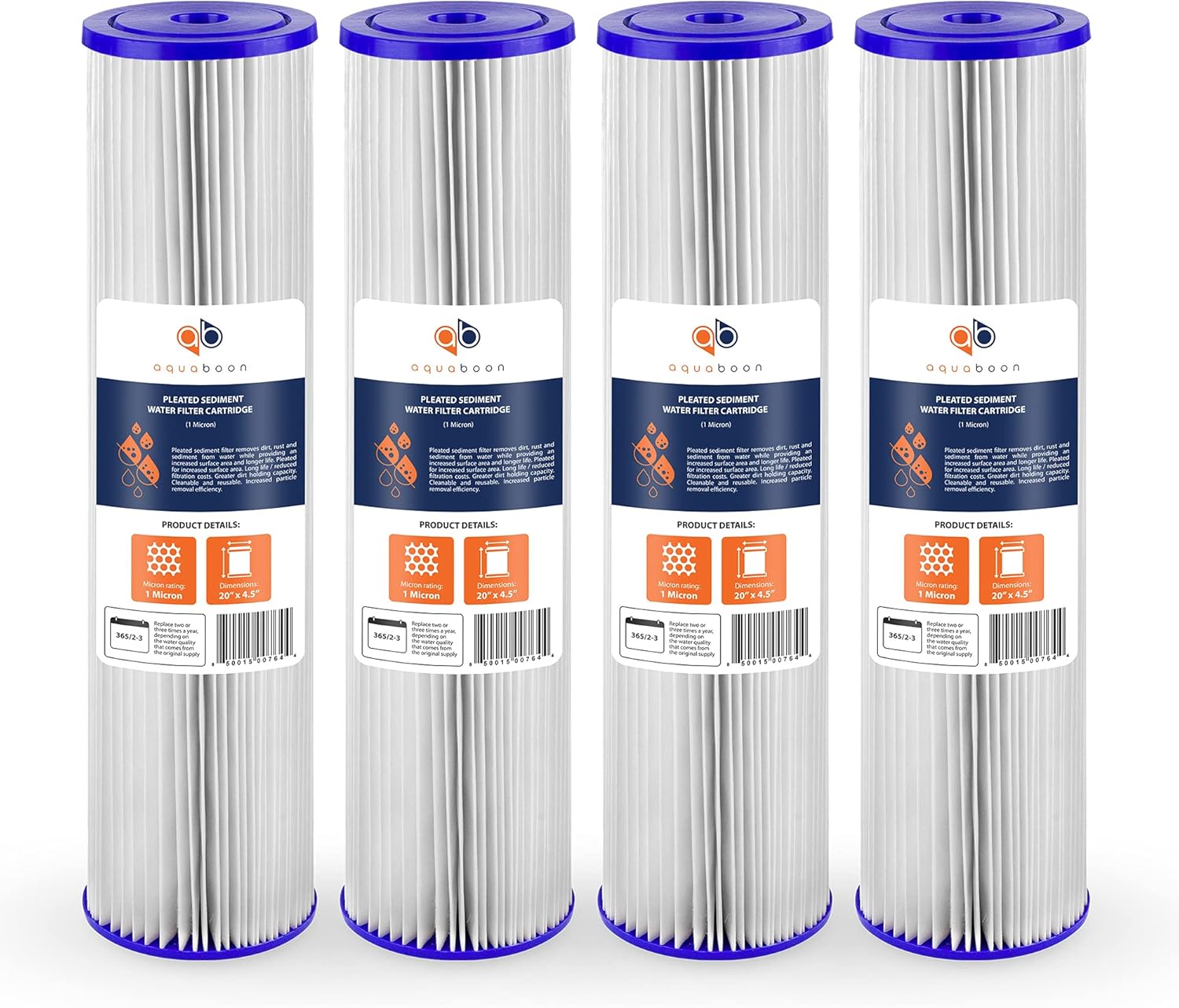 Aquaboon 1 Micron Whole House Pleated Sediment Filter Cartridge
