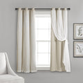 Sheer Grommet Curtains With Insulated Blackout Lining - Wheat Elegance