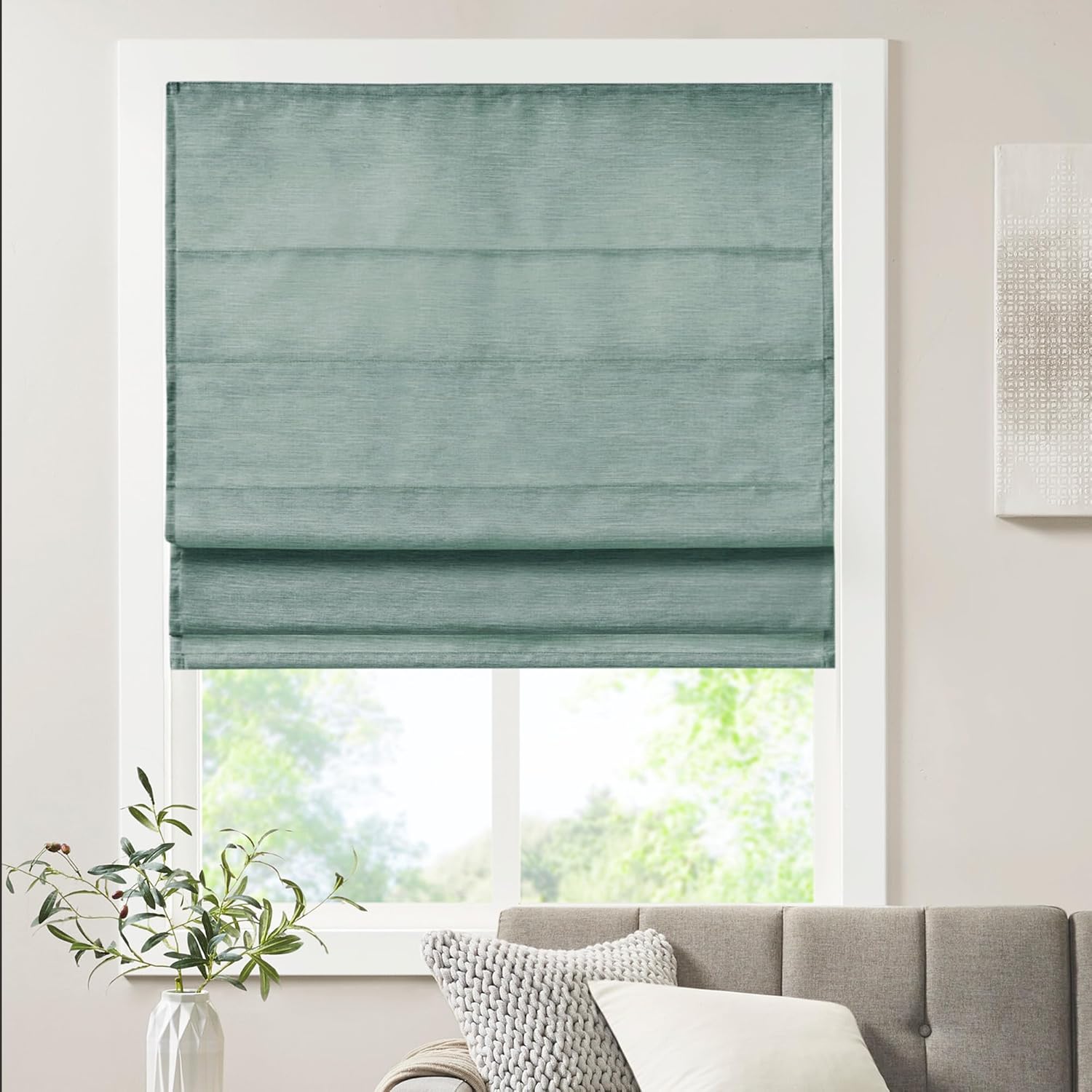 Madison Park Como Printed Room Darkening Cordless Roman Shade