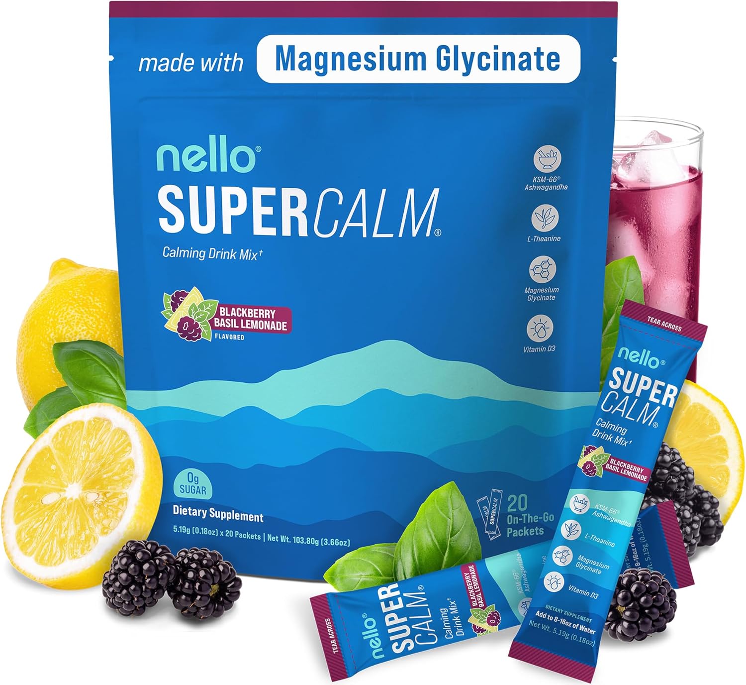 Supercalm Drink Mix with Ashwagandha for Focus and Relaxation