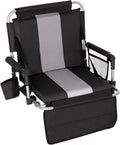 Foldable Stadium Seat with Armrest and Cup Holder for Comfort