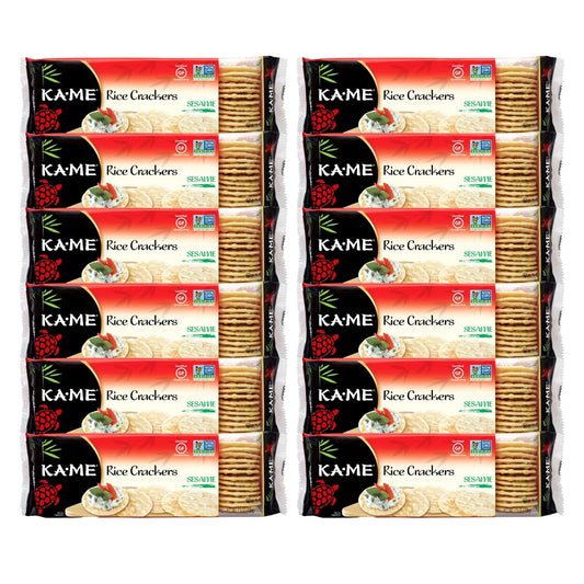 Ka-Me Rice Crackers Gluten Free Sesame Flavor - Pack of 12