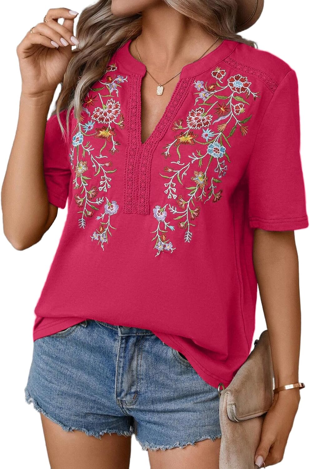 Mexican Shirts for Women Embroidered Tops for Summer Style
