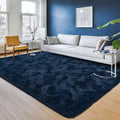 Przemy Navy Blue Area Rug 5x8 ft - Super Soft Shaggy Living Room Rug
