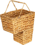 Wicker Stair Basket for Steps - Handwoven Water Hyacinth Storage