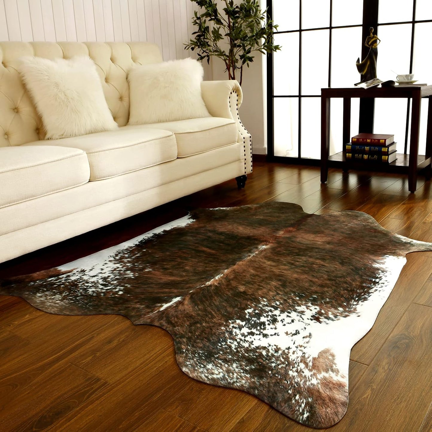 BENRON Faux Cowhide Rug for Living Room and Bedroom Decor