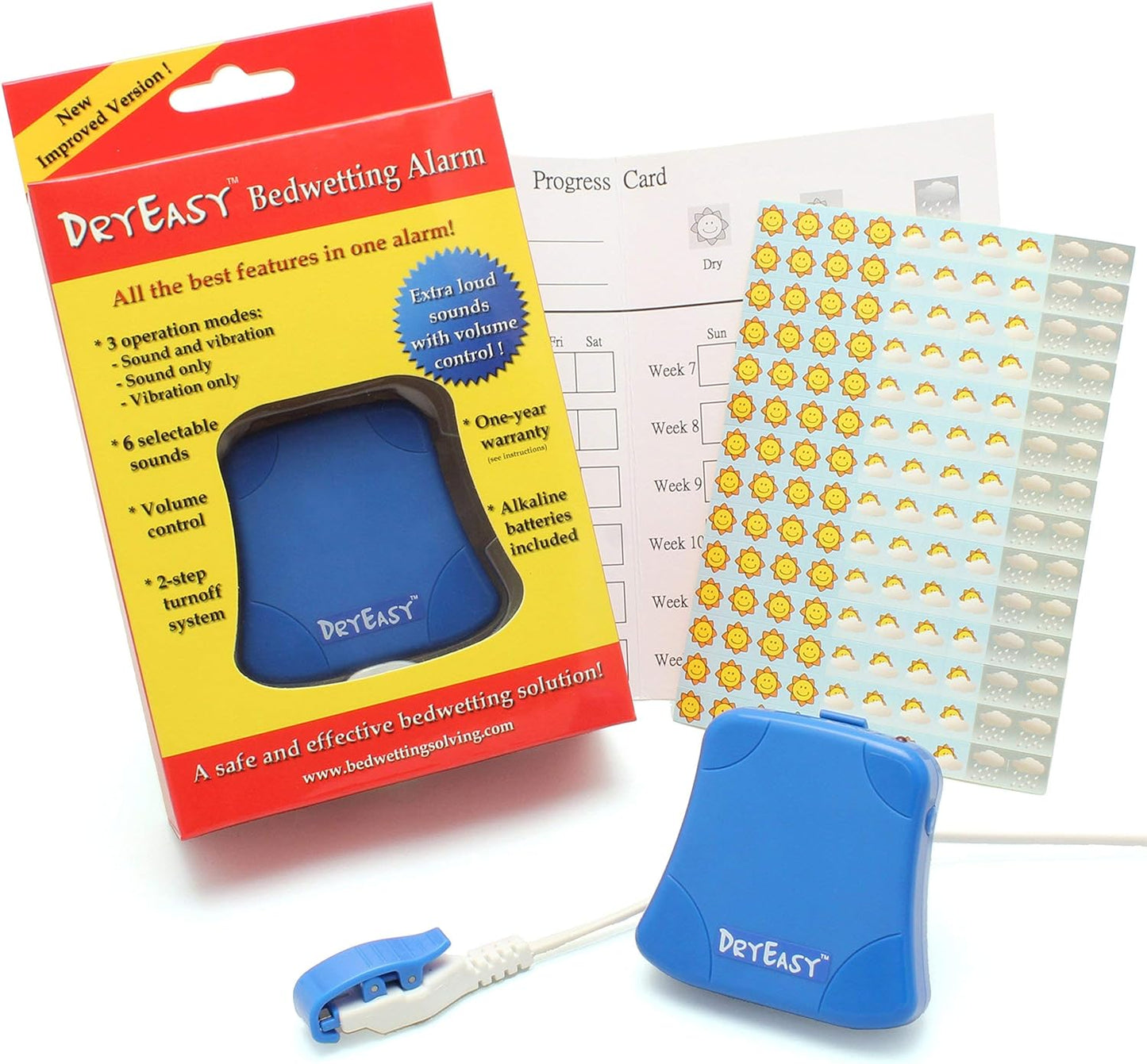 DRYEASY Bedwetting Alarm with Volume Control and Vibration