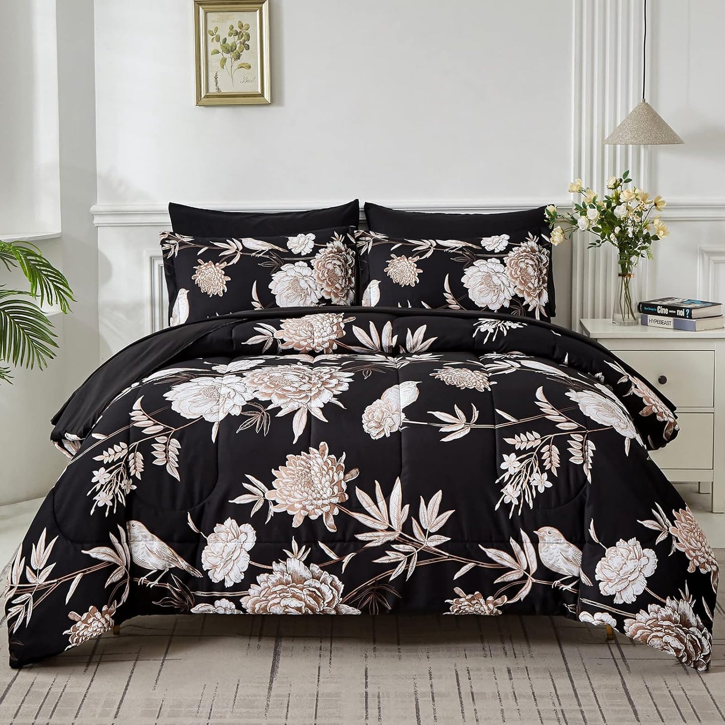 Yogeneg 7 Piece Bed in a Bag Kingsize Comforter Set for All Seasons