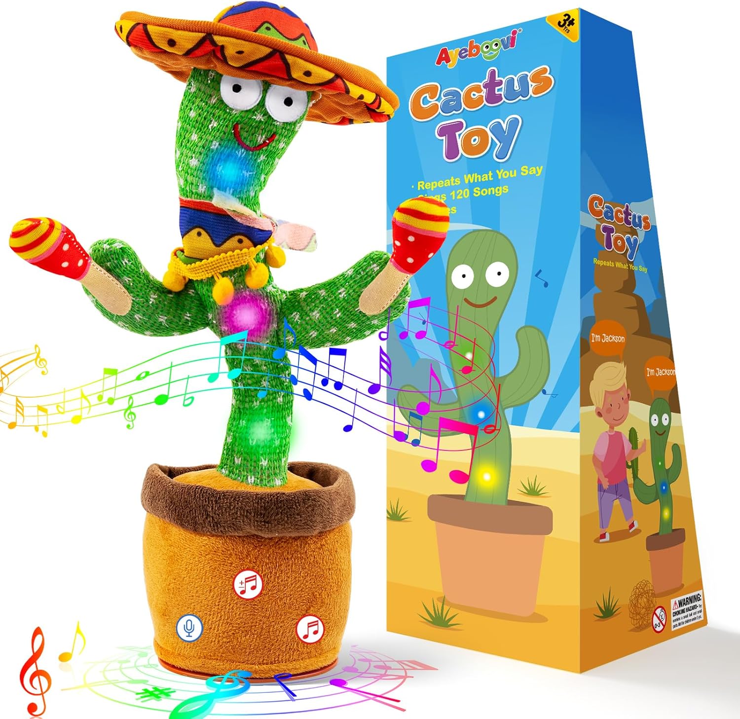 Ayeboovi Talking Cactus: Mimics Your Voice!