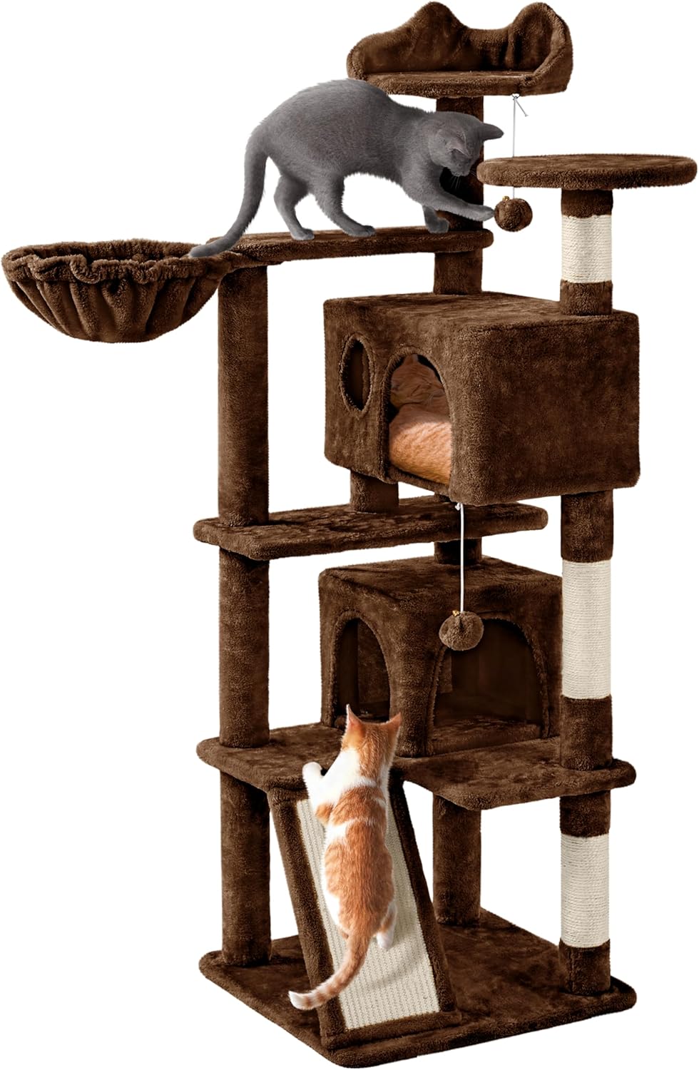 Multi-Level Cat Tree for Indoor Cats with 3 Perches and Condos