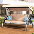 3 Seat Outdoor Porch Patio Swing with Stand for Comfort & Style