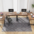 Blue and Black Checkered Diamond-Pattern Chair Mat for Hard Floors