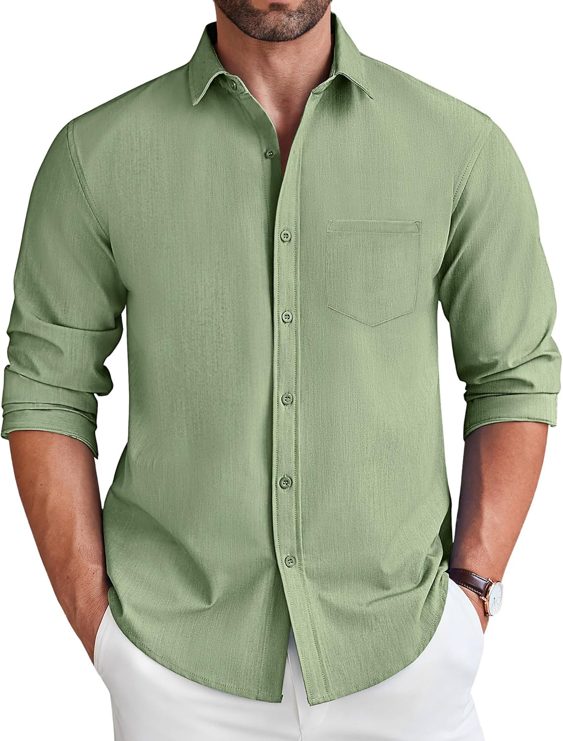 COOFANDY Men's Long Sleeve Button Down Shirt for Casual Style