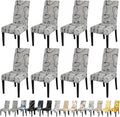 High Stretch Removable Chair Covers for Dining Room Set of 8