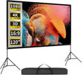120 4K HD Projector Screen: Portable, Wrinkle-Free, Indoor/Outdoor