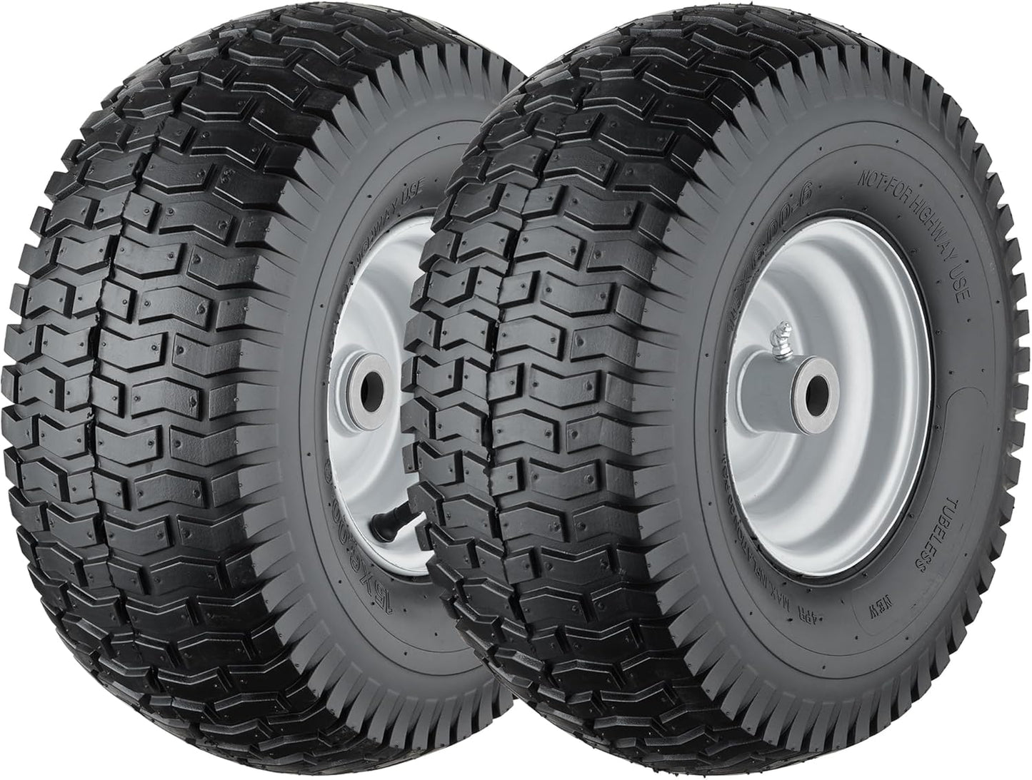 15x6.00-6 Lawn Mower Tires for Riding Lawn Mowers - 2 Pack