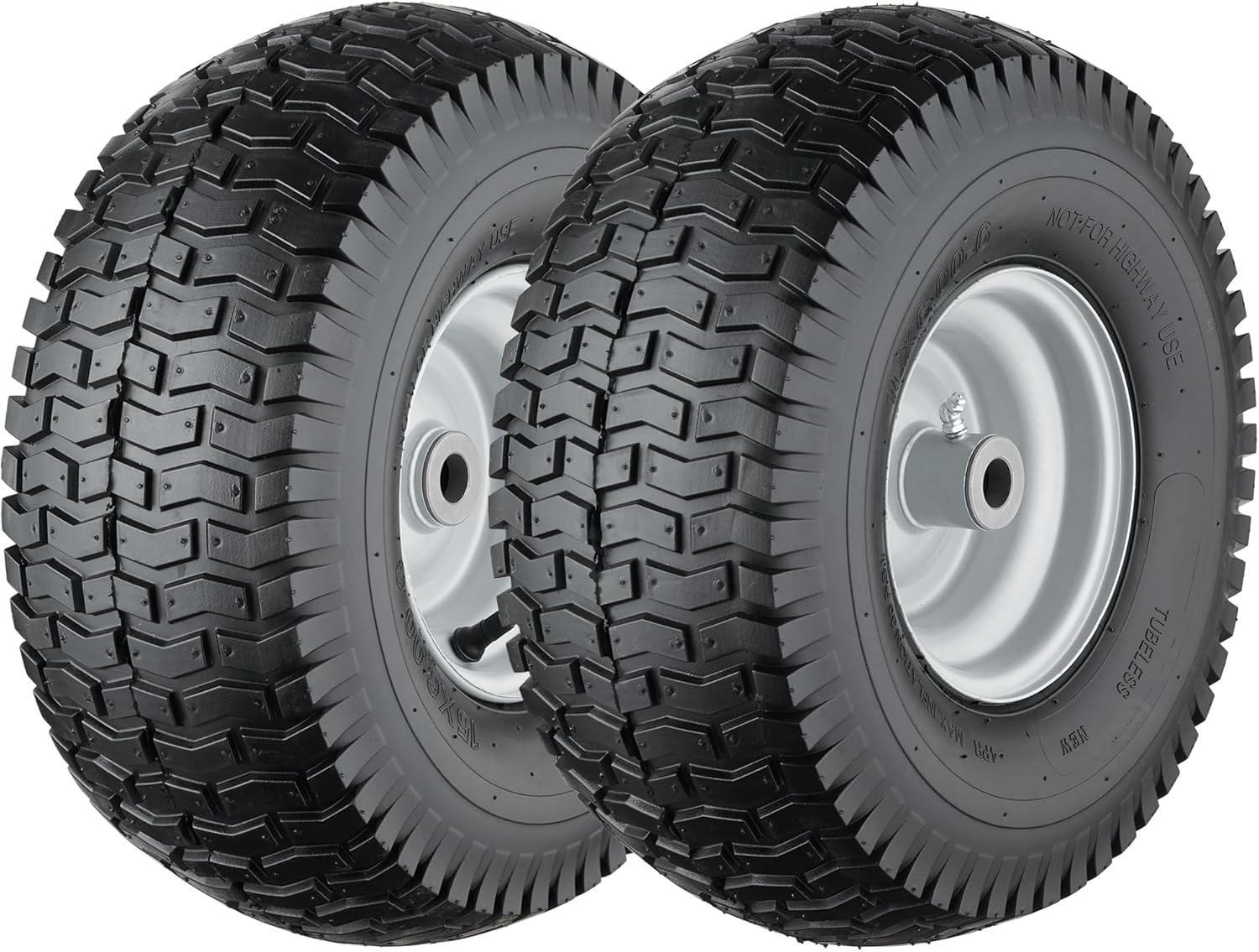 15x6.00-6 Lawn Mower Tires for Riding Lawn Mowers - 2 Pack
