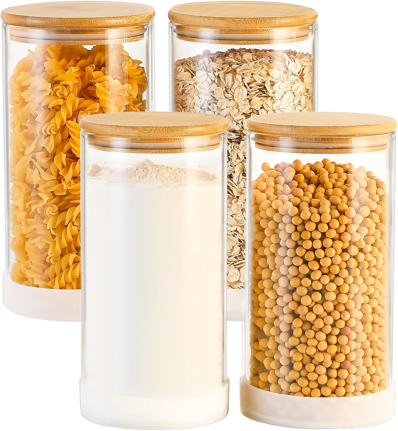 53oz Round Glass Storage Containers for Kitchen Organization