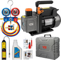 4.5 CFM AC Vacuum Pump and Gauge Set - Complete HVAC Kit